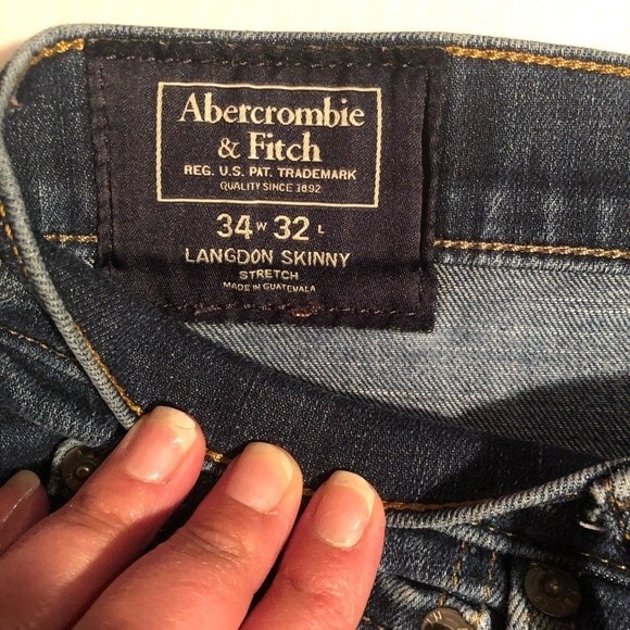 Abercrombie and Fitch Langdon skinny stretch jeans 34/32 waist men’s - Picture 6 of 8